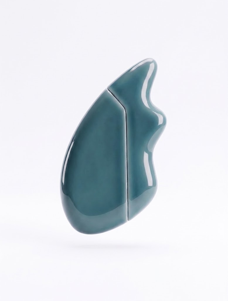 V Nat bespoke gua sha tool in Porcelain finish, design example